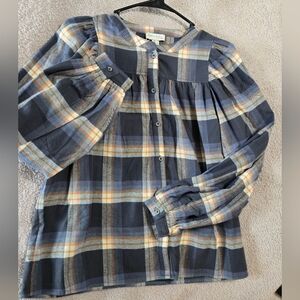 See You Soon, French brand, plaid flannel top, EU 1, US Small